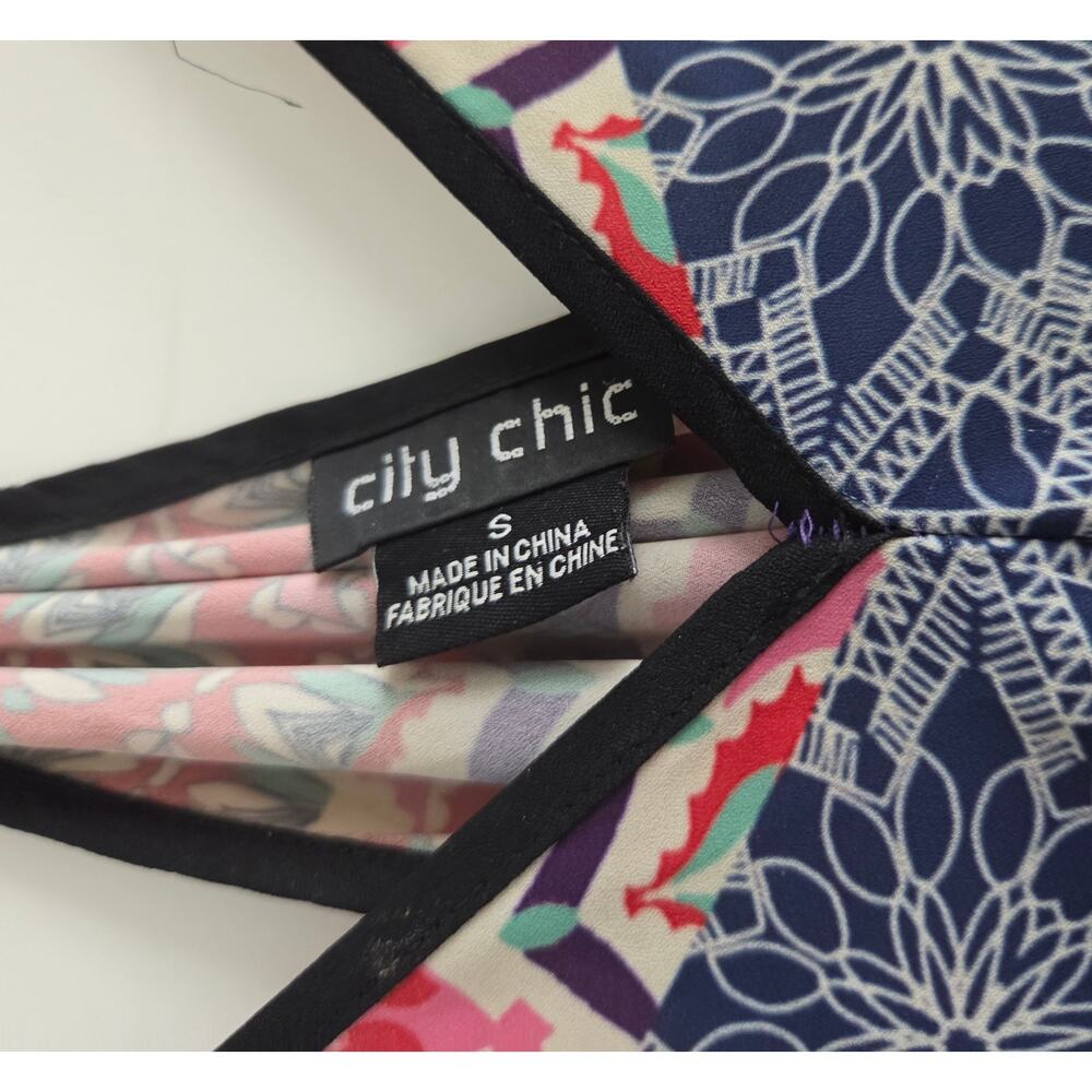 City Chic Tile Mixed Scarf Print Maxi Dress Womens Plus S/16W Boho Racerback - Picture 3 of 6